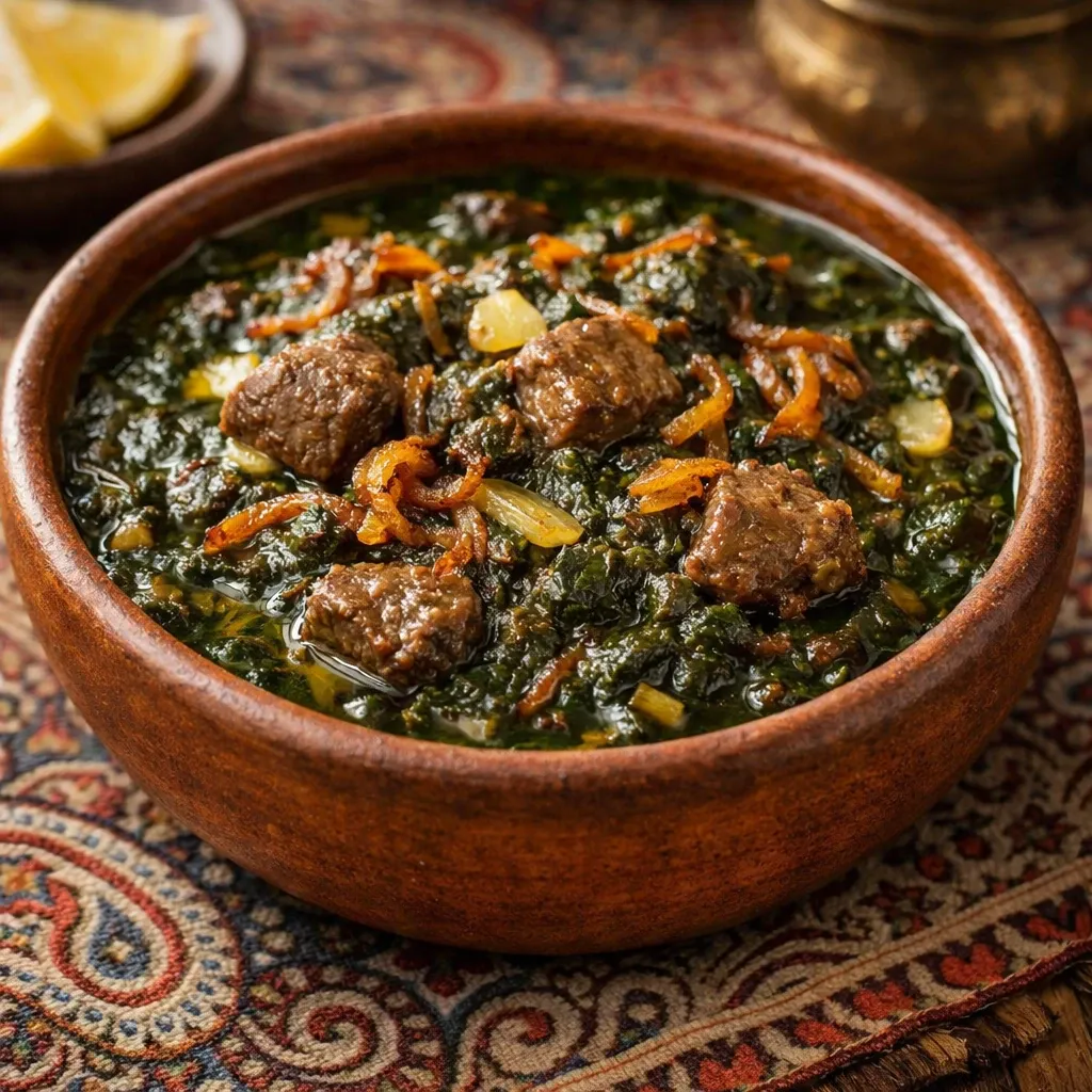 طرز تهیه قلیه اسفناج