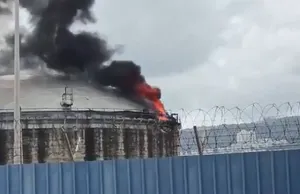 تصاویری دیگر از آتش‌سوزی در پالایشگاه حیفا