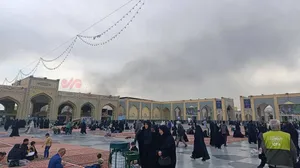 دود غلیظ در اطراف حرم رضوی (عکس)