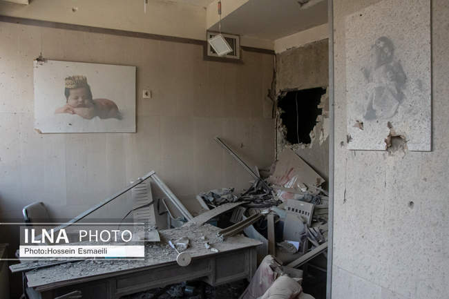 تخریب اتاق پزشک در بیمارستان گاندی در حمله هوایی