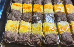 طرز تهیه کباب دو رنگ بدون سیخ و منقل