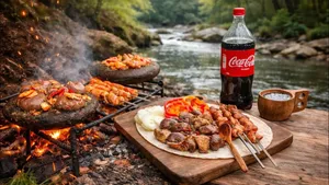 تجربه متفاوت باربیکیو سنگی در طبیعت با طعم ناب بره
