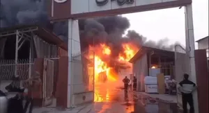 آتش سوزی مجتمع چوبی در جویبار مازندران