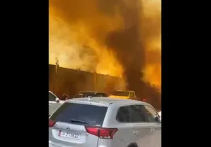 سقوط لاشه موشک در دوحه قطر بعد از حمله موشکی ایران